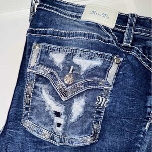 Miss Me Dark Blue Distressed Jeans